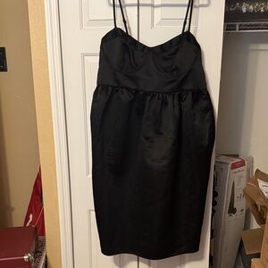 Elegant Black Satin Dress